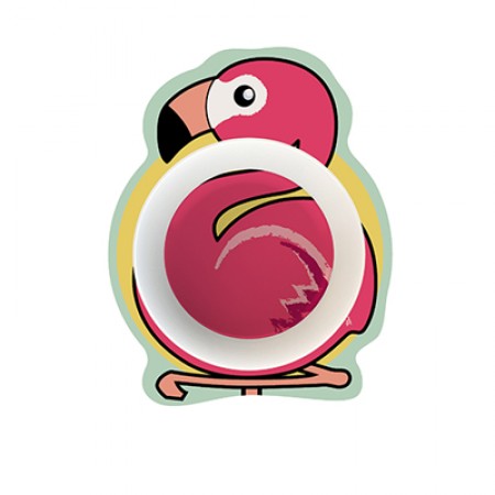 Suppenteller für Kleinkinder mit Flamingo als Motiv - Dalebrook Produktbild für Lebensmittelpräsentation, Frischetheke