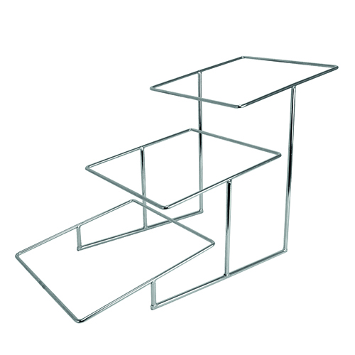 Buffet-Leiter, verchromt, 430 x 330 x 710 mm - Dalebrook Produktbild für Lebensmittelpräsentation, Buffetaufbau